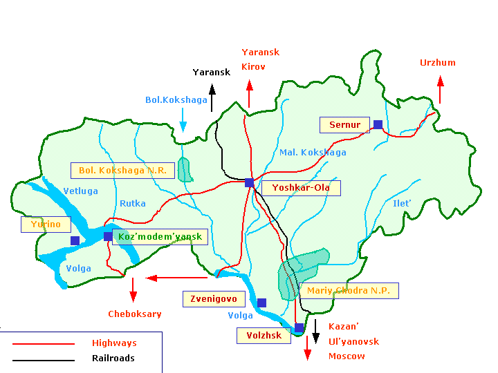 Mariy El- Map of attractions
